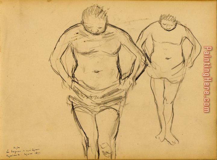 Edgar Degas Copies of Cezanne's Bathers